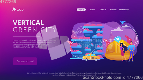 Image of Vertical green city concept landing page.