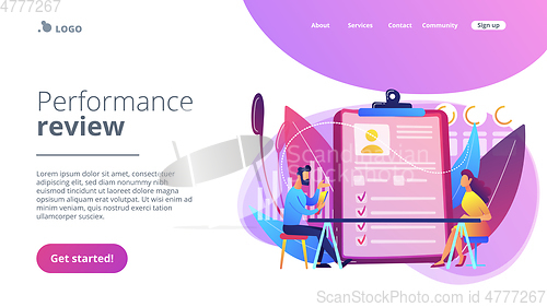 Image of Employee assessment concept landing page.