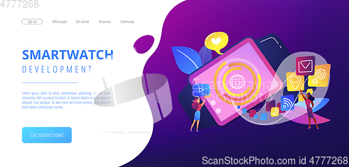 Image of Smartwatch app concept landing page.