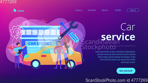 Image of Car service concept landing page.