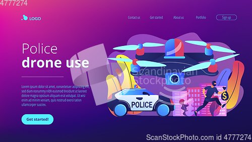 Image of Law enforcement drones concept landing page.