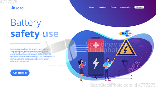Image of Safety battery concept landing page.