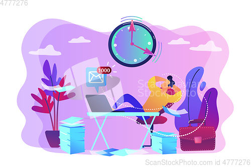 Image of Procrastination concept vector illustration.