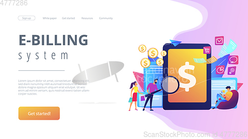 Image of E-invoicing concept landing page.