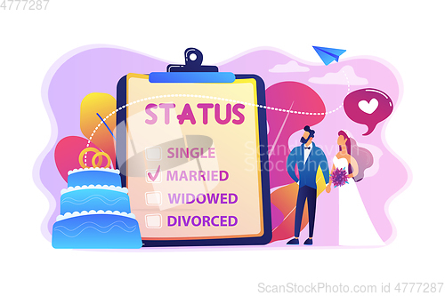 Image of Relationship status concept vector illustration.