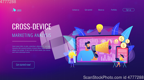 Image of Cross-device marketing concept landing page.