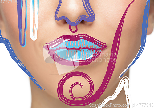 Image of Beauty woman face portrait with perfect skin, art concept