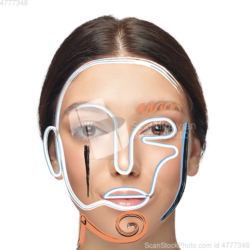 Image of Beauty woman face portrait with perfect skin, art concept