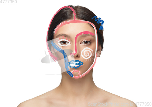 Image of Beauty woman face portrait with perfect skin, art concept