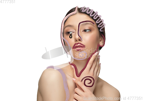 Image of Beauty woman face portrait with perfect skin, art concept
