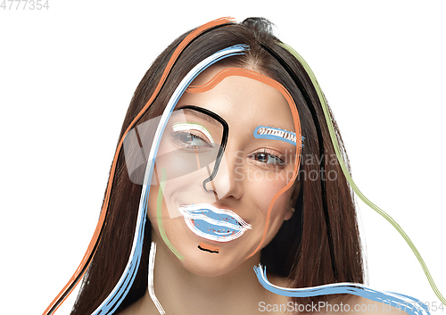 Image of Beauty woman face portrait with perfect skin, art concept