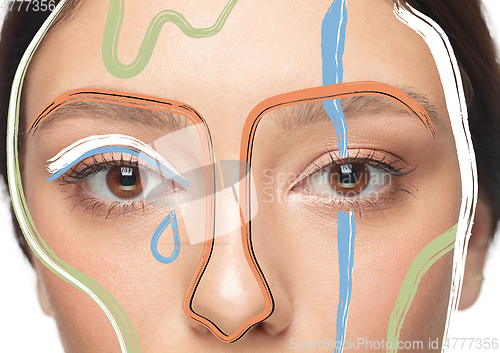 Image of Beauty woman face portrait with perfect skin, art concept