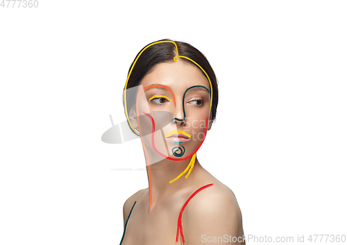 Image of Beauty woman face portrait with perfect skin, art concept