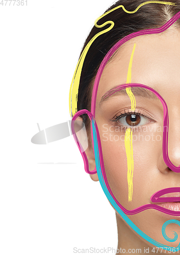 Image of Beauty woman face portrait with perfect skin, art concept