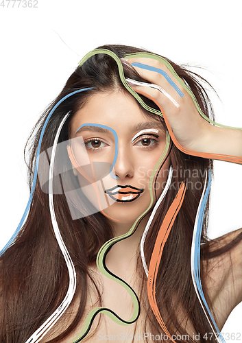 Image of Beauty woman face portrait with perfect skin, art concept