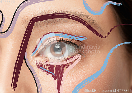 Image of Beauty woman face portrait with perfect skin, art concept