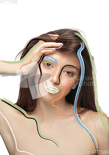 Image of Beauty woman face portrait with perfect skin, art concept