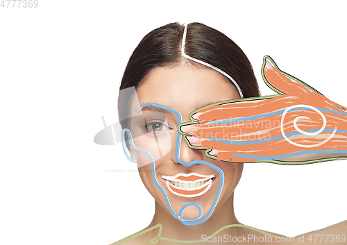 Image of Beauty woman face portrait with perfect skin, art concept