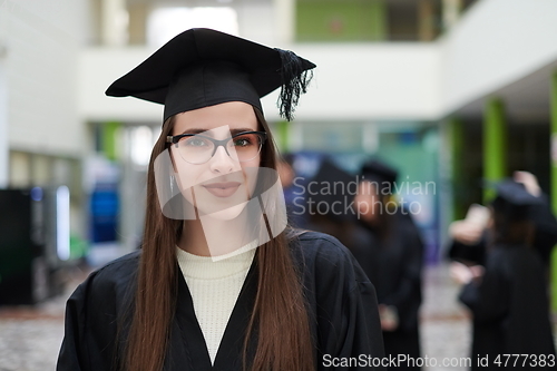 Image of portrait of student during graduation day