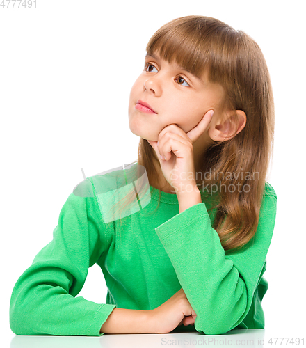 Image of Portrait of a pensive little girl