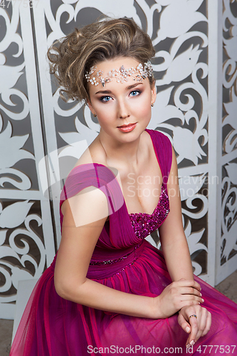 Image of beautiful girl in wedding gown