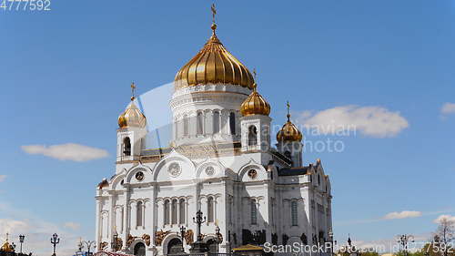 Image of MOSCOW, RUSSIA , May 7, 2017: Orthodox Church of Christ the Savior. Moscow. In spring day.