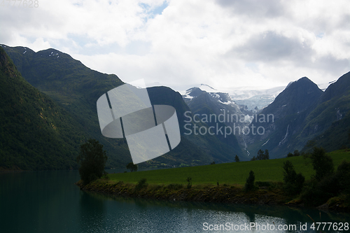 Image of Lake near Briksdalsbreen, Sogn og Fjordane, Norway