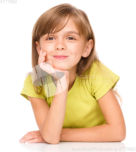 Image of Portrait of a pensive little girl