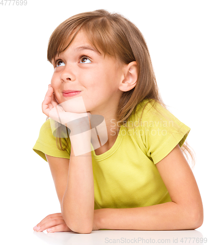 Image of Portrait of a pensive little girl