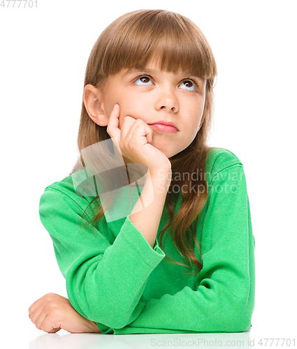 Image of Portrait of a pensive little girl