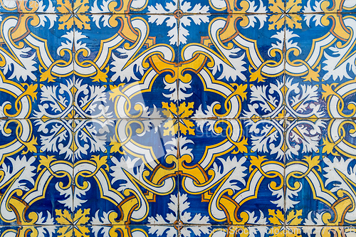 Image of Traditional Portuguese glazed tiles