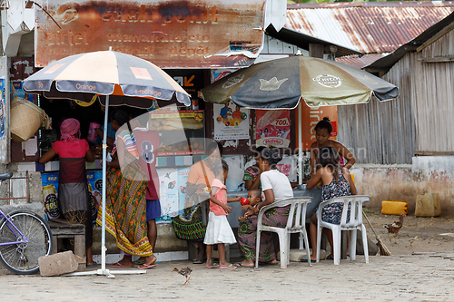 Image of Malagasy woman on main street in Nosy Be, Madagascar