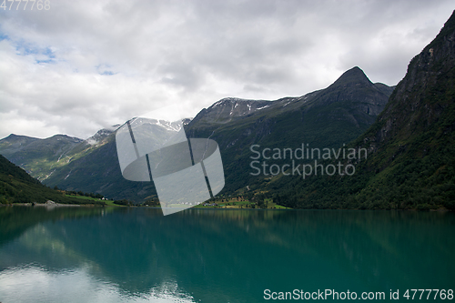 Image of Lake near Briksdalsbreen, Sogn og Fjordane, Norway