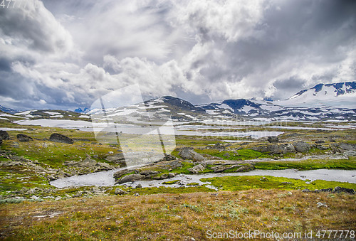 Image of Travel in Norway mountains at summer