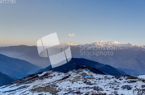 Image of Snow mountains peak in Nepal Himalaya 