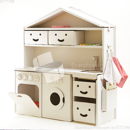 Image of Child cardboard toy kitchen