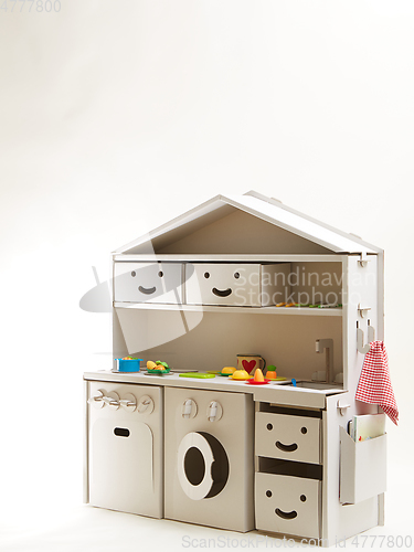 Image of Child cardboard toy kitchen