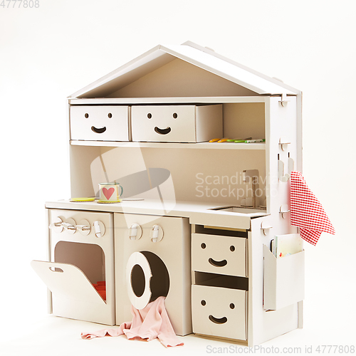 Image of Child cardboard toy kitchen