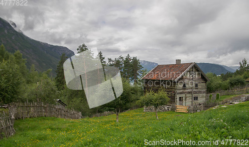 Image of Old houses in ecomuseum in Norway