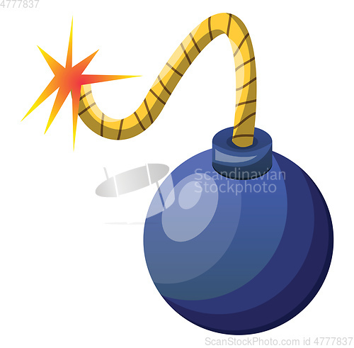 Image of Blue bomb vector illustration on white background.