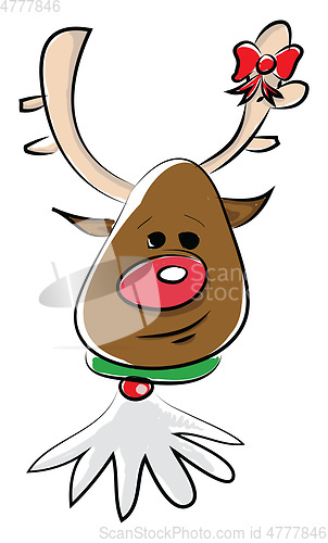 Image of A reindeer in colorful festive costume vector color drawing or i