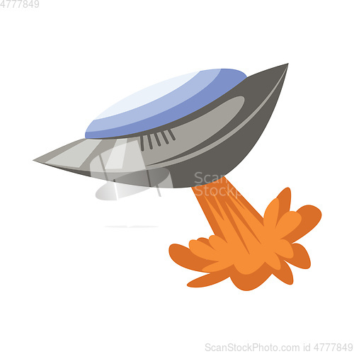 Image of Vector illustration on white background of a science spaceship