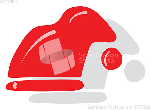 Image of Clipart of a snowman hat in red and white colors vector or color