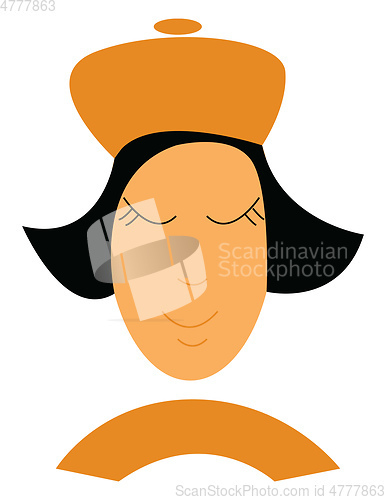 Image of A woman wearing hat vector or color illustration