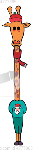 Image of Christmas decorative giraffe lantern vector or color illustratio