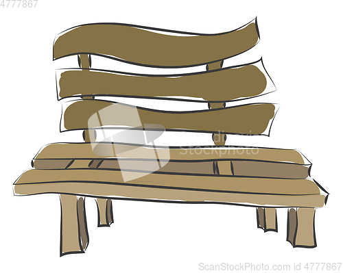 Image of Brown park bench illustration color vector on white background