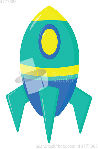 Image of A blue rocket, vector color illustration.