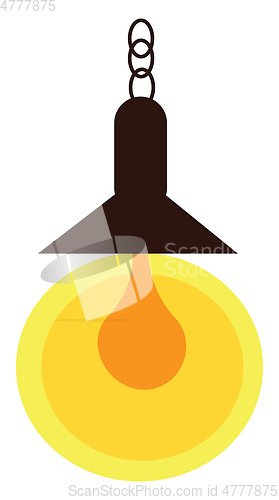 Image of A hanging light bulb shed with an illuminating light vector colo