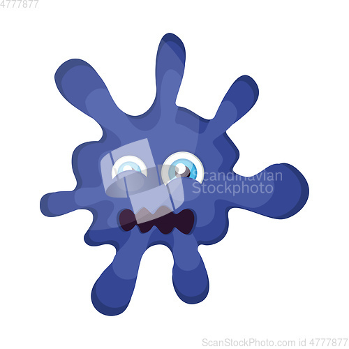 Image of Blue emoji splashed onto wall vector illustration on a white bac