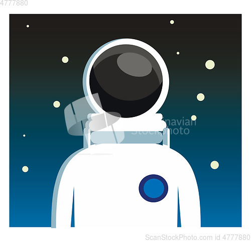 Image of Astronaut with blue sky background vector or color illustration